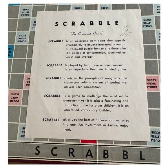 Vintage 1948-1953 Scrabble Game Board Selchow & Righter Set - Picture 6 of 8